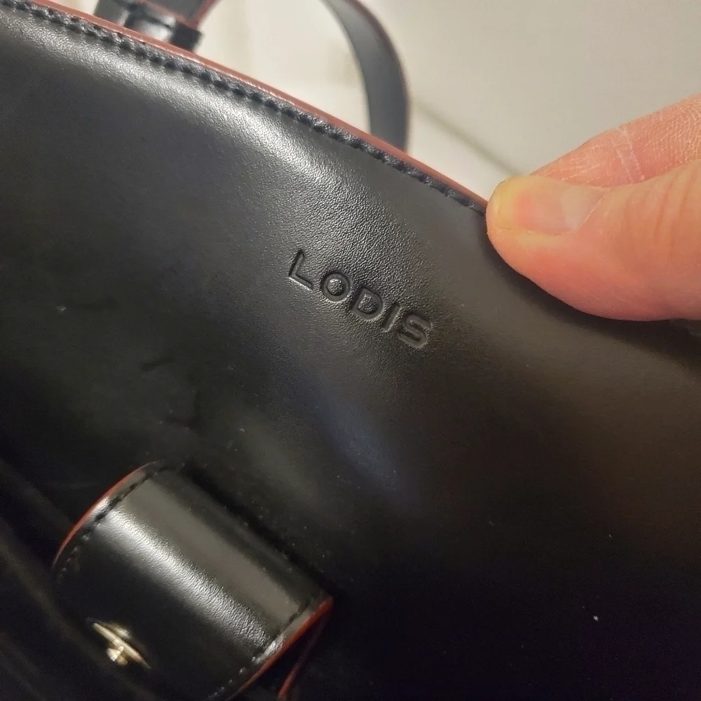 LODIS Black Smooth Leather Large Shoulder/Tote RFID